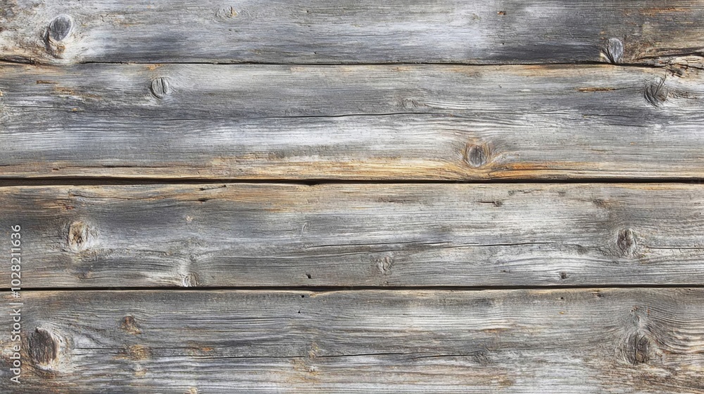 Naklejka premium Weathered Wood Plank Texture with Knots and Grain