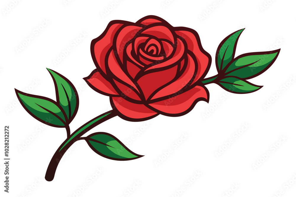 A climbing rose vector design with white background A climbing rose vector design with white background