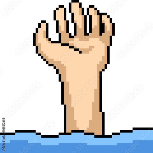 pixel art of hand drown hopeless