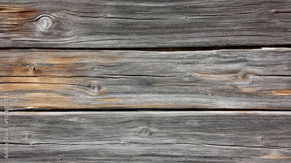 Close-up of Weathered Wooden Planks with Knots and Grain Patterns Close-up of Weathered Wooden Planks with Knots and Grain Patterns