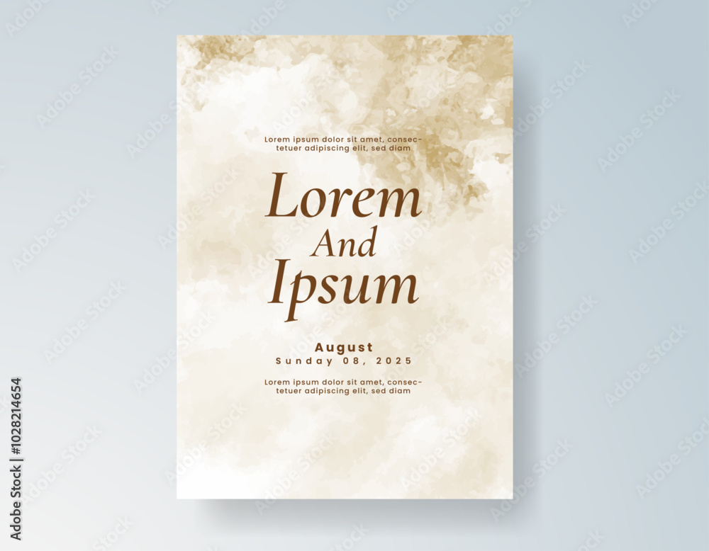 Wedding invitation with Abstract splashed watercolor background Wedding invitation with Abstract splashed watercolor background