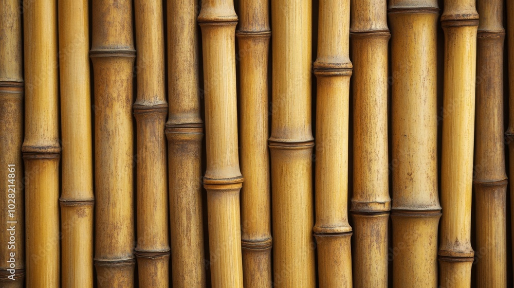 Fototapeta premium Close-Up of Interwoven Natural Bamboo Stalks