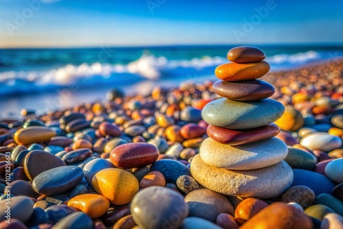 Calm beach stones cool wallpaper of serenity and nature