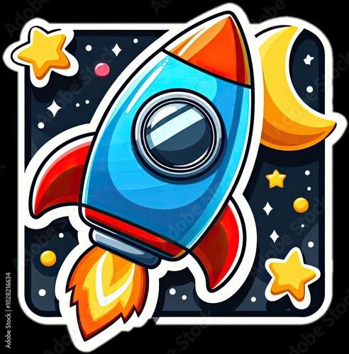 Vintage surf spaceship icon vector illustration
