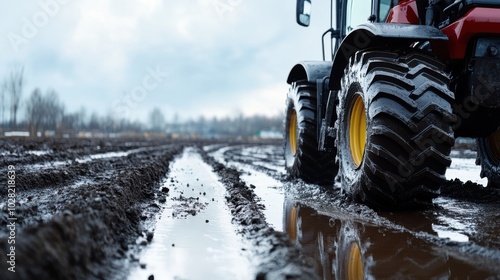 Cleaning Machinery from Mud and Debris in Field photo