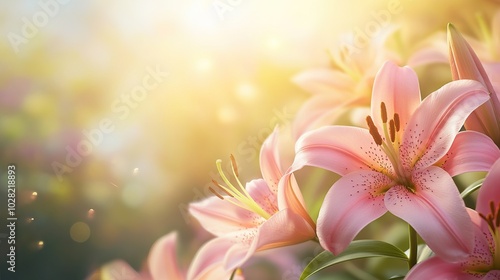 Pink Lilies in Soft Sunlight