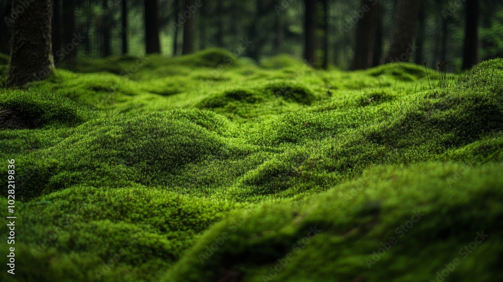 Lush Green Moss Covering Forest Floor Lush Green Moss Covering Forest Floor