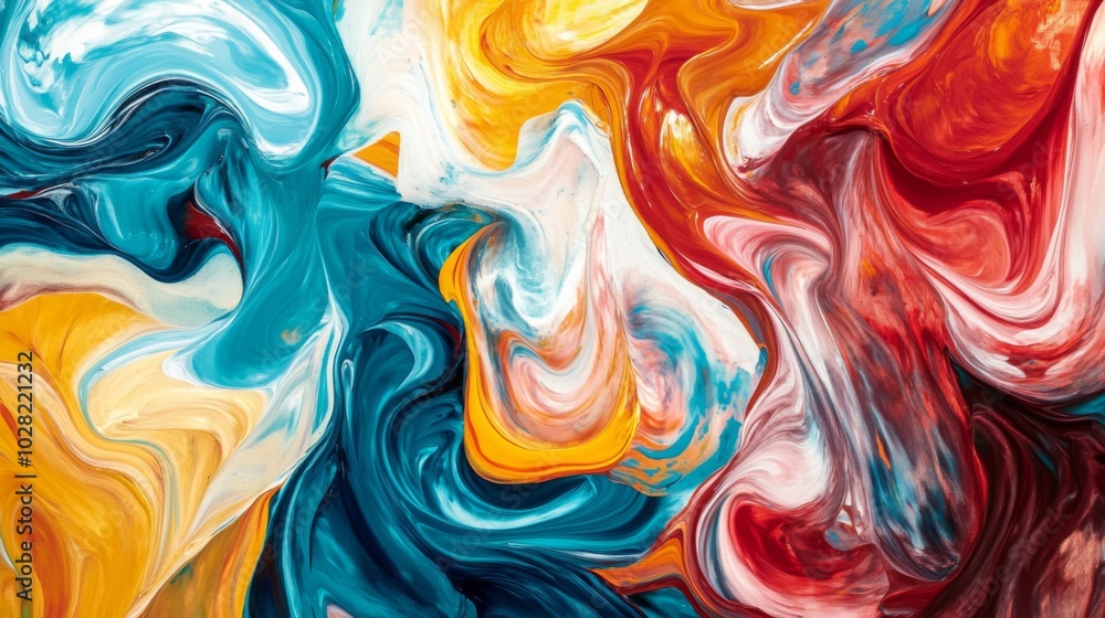 Fototapeta premium Abstract Swirling Paint Colors