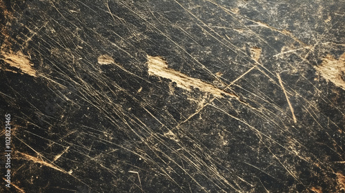 Scratched Black Surface Texture. photo