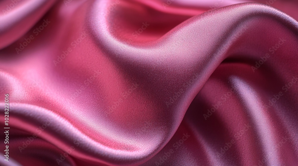 Close-up of Smooth, Pink Satin Fabric with Gentle Drapes Close-up of Smooth, Pink Satin Fabric with Gentle Drapes
