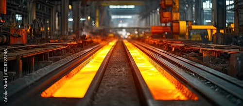 Molten Metal Flowing Through a Steel Mill