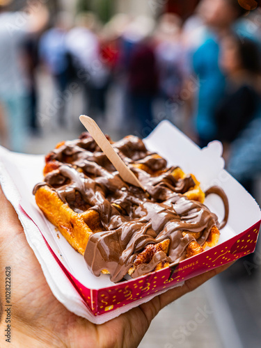 Waffles in Belgium street food