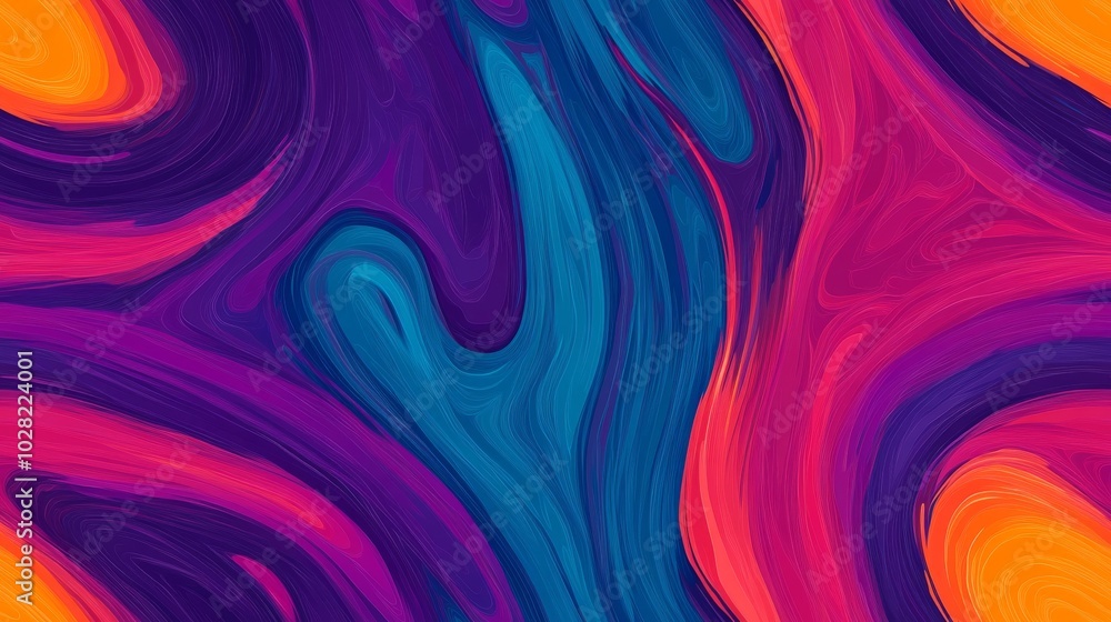 Fototapeta premium Abstract colorful swirl pattern, vibrant mix of blue, purple, and orange hues.