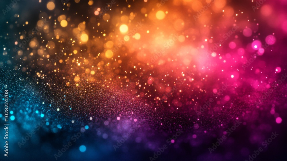 Naklejka premium Abstract Colorful Background with Glowing Lights and Glitter