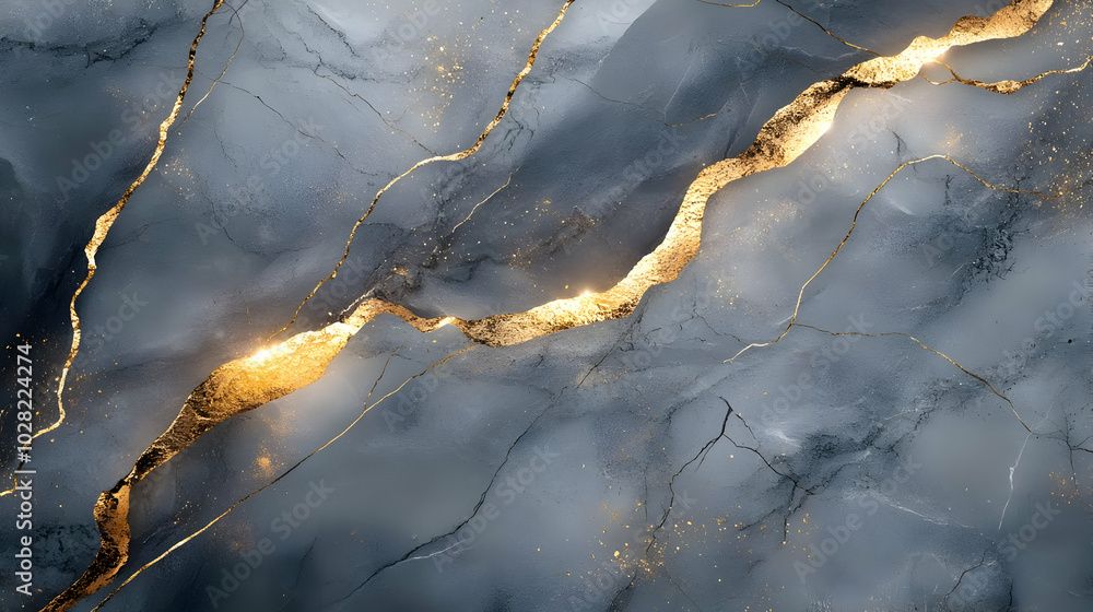 Abstract Gray Marble with Gold Veins. Abstract Gray Marble with Gold Veins.