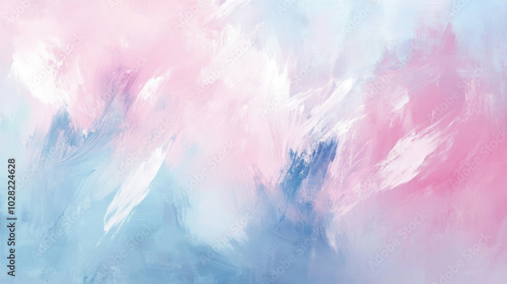 Abstract Painting with Pink, Blue, and White Brushstrokes Abstract Painting with Pink, Blue, and White Brushstrokes