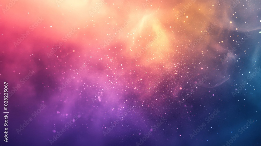 Fototapeta premium Abstract Colorful Background with Glowing Particles and Clouds