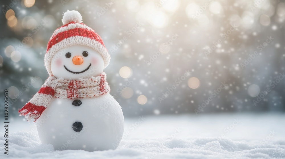 Smiling Snowman in Winter Wonderland Smiling Snowman in Winter Wonderland