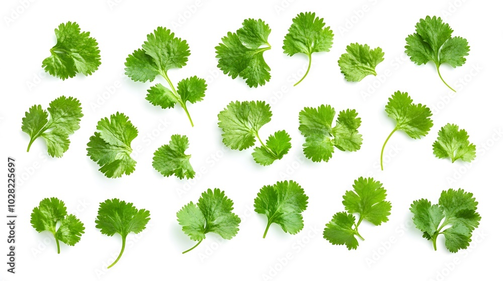 fresh cilantro coriander isolated on white background. fresh cilantro coriander isolated on white background.