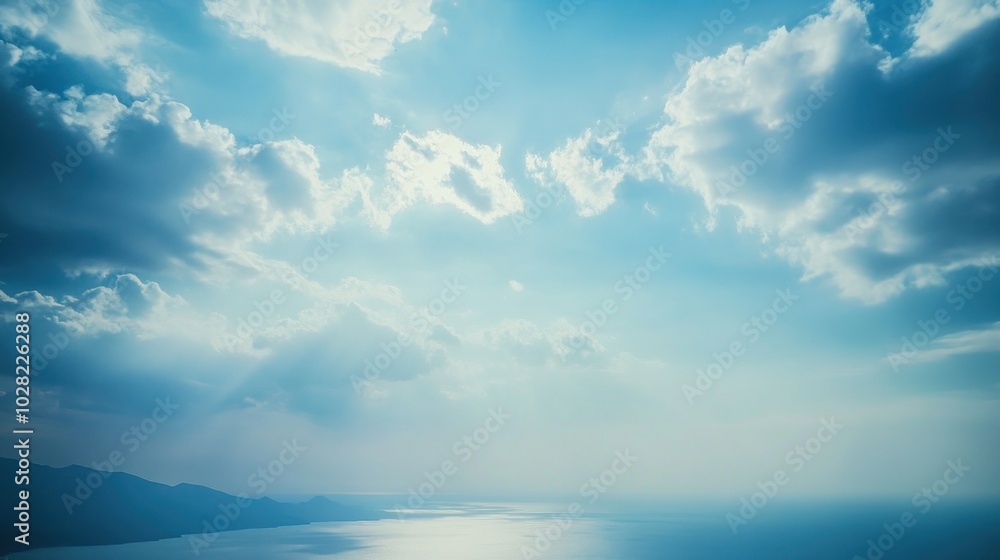 Obraz premium Blue Sky with Clouds and Water