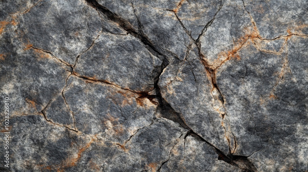 Cracked and Weathered Gray Rock Surface Cracked and Weathered Gray Rock Surface