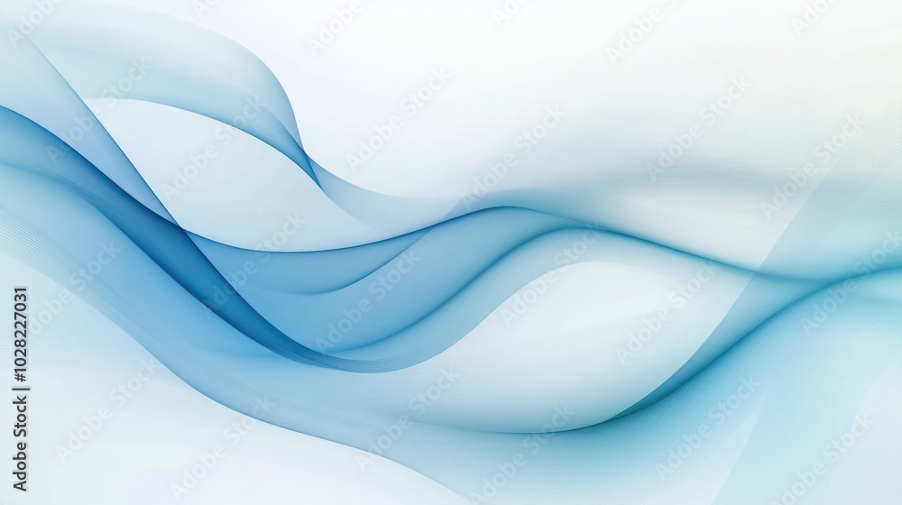 Fototapeta premium Abstract Blue Waves on White Background