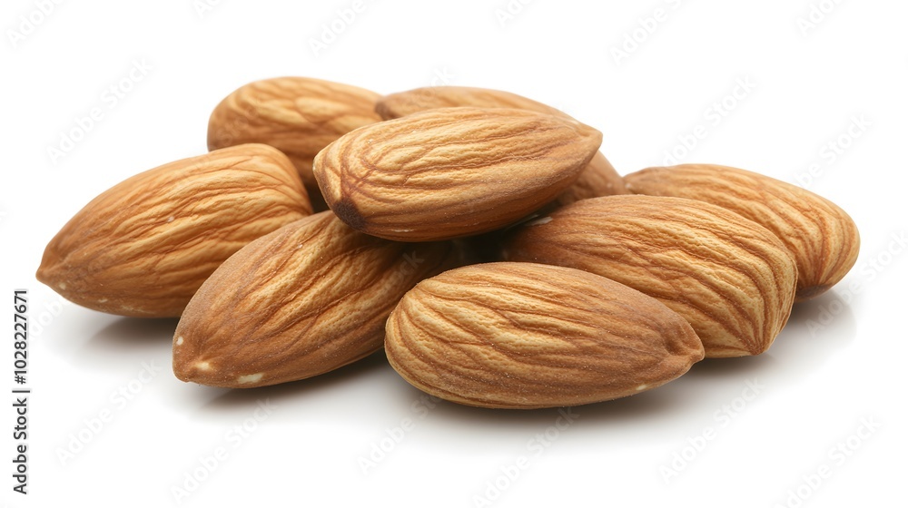 Almond nuts isolated on white background. Almond nuts isolated on white background.