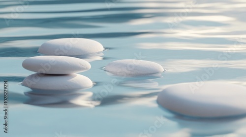 Zen Stones Floating on Water