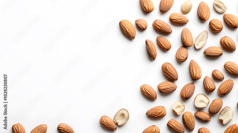 Almond nuts isolated on white background. Almond nuts isolated on white background.