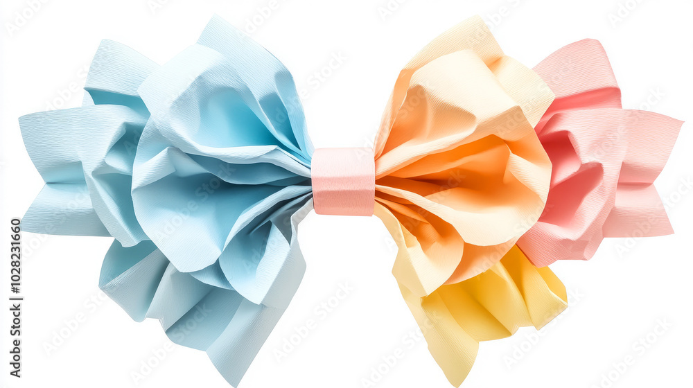Charming Whimsical Bow Made from Crinkled Paper Charming Whimsical Bow Made from Crinkled Paper