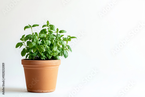 Classic Terracotta Planter with Lush Green Plant