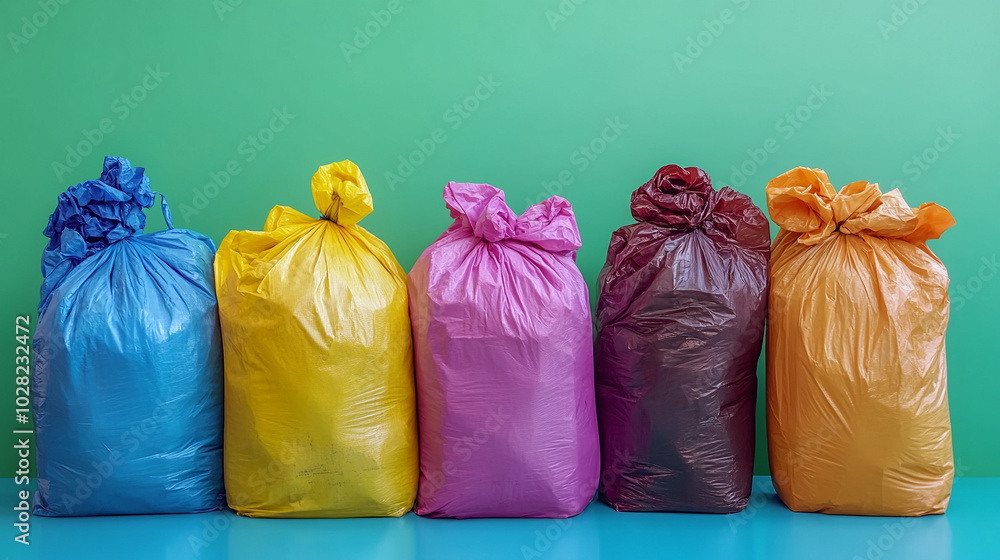 garbage bags piled against a blank background, symbolizing waste, consumerism, and environmental impact. This image evokes thoughts on sustainability and excess garbage bags piled against a blank background, symbolizing waste, consumerism, and environmental impact. This image evokes thoughts on sustainability and excess