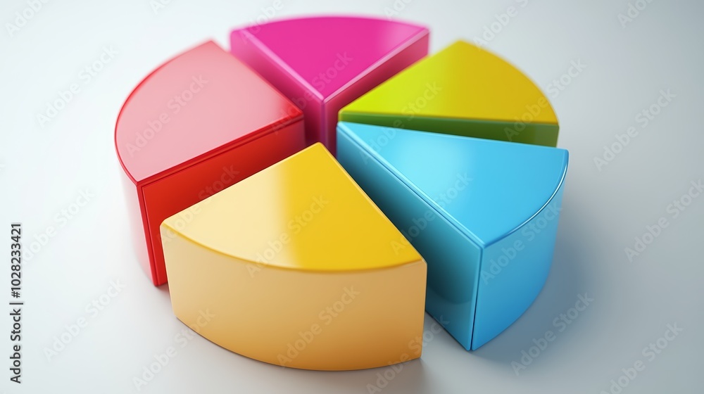 Obraz premium 3D Colorful Pie Chart for Business and Financial Data Visualization