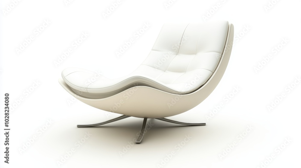 Elegant white chair with black base modern furniture piece for your home or office Elegant white chair with black base modern furniture piece for your home or office