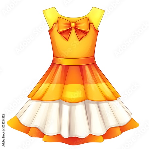 yellow dress isolated on white