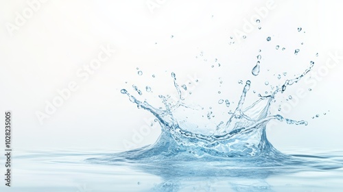 Wallpaper Mural Crystal clear water splash captivating display of liquid motion on white background Torontodigital.ca