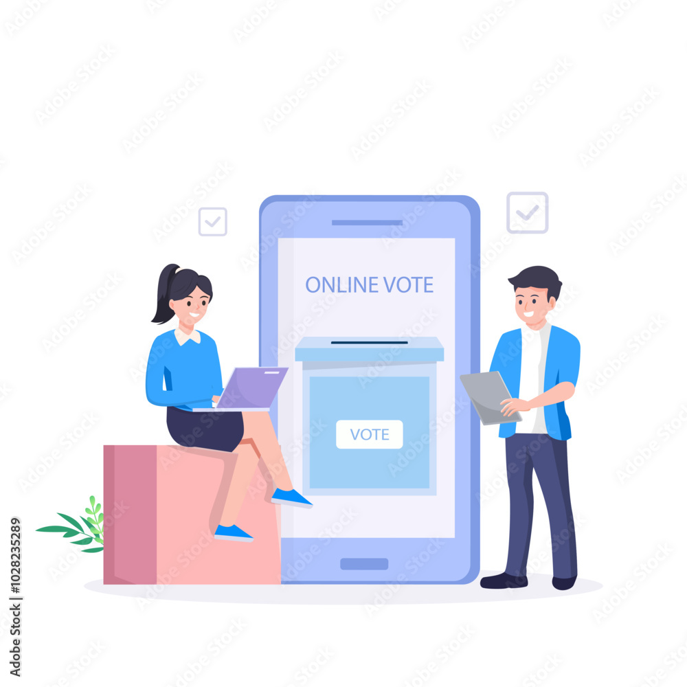 Voting online vector illustration concept. Voting online vector illustration concept.