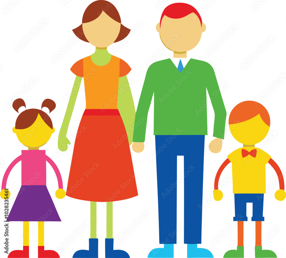 Stick Figure Family Daughter Son Father Mother Stock Illustrations Stick Figure Family Daughter Son Father Mother Stock Illustrations