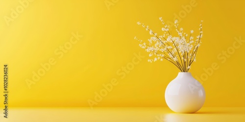 A clean yellow background with soft lighting, ideal for minimalist, fresh designs.