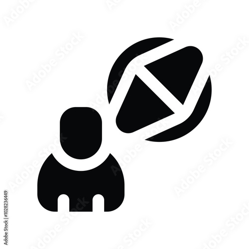 working direction icon. vector glyph icon for your website, mobile, presentation, and logo design.