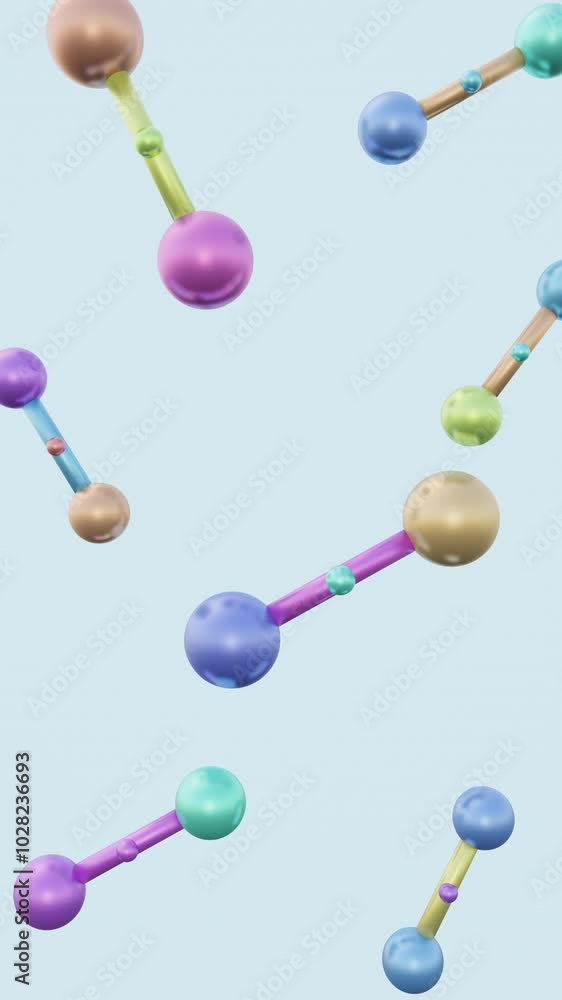 Bright Multicolored 3D Objects Rotate in Vertical 4K 3D Animation Stock Video Bright Multicolored 3D Objects Rotate in Vertical 4K 3D Animation Stock Video