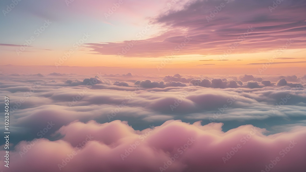 Low clouds lingering near the horizon at dawn, with the sky glowing in pastel shades of yellow, pink, and blue, creating a calming atmosphere
Low clouds lingering near the horizon at dawn, with the sky glowing in pastel shades of yellow, pink, and blue, creating a calming atmosphere