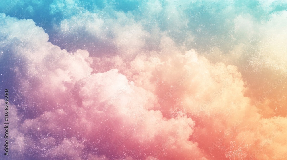 Abstract Dreamy Sky with Pastel Colors and Glittering Stars Abstract Dreamy Sky with Pastel Colors and Glittering Stars