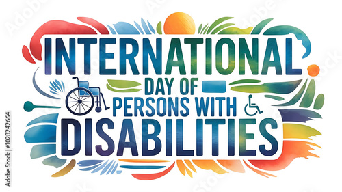 A banner with text International Day of Persons with Disabilities in a illustration background