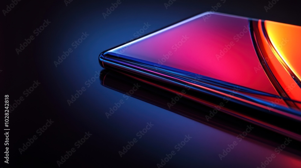 Smartphone with Colorful Reflections Smartphone with Colorful Reflections