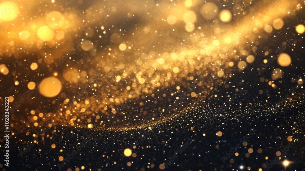 Obraz premium Abstract Golden Glitter and Bokeh Background