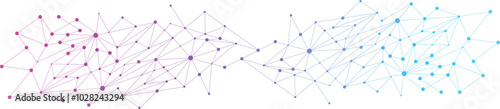 Digital Technology Background with Connected Lines and Dots for Social Network Communication. Concept of Futuristic Network, AI Circuit Board, Big Data Visualization and Cyberspace
