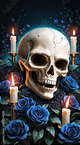skull and candles
