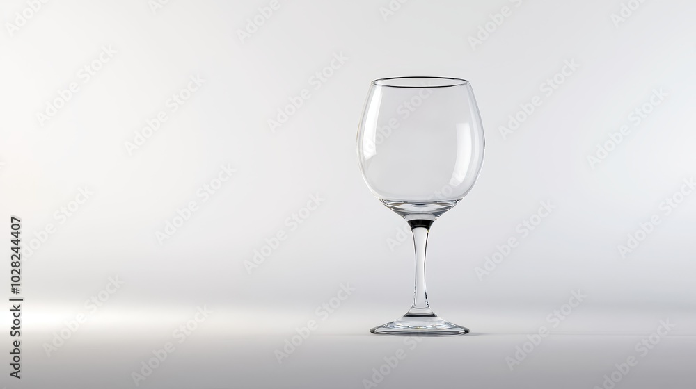 Fototapeta premium An empty glass isolated on a white surface, with a focus on its clarity and form, providing a simple yet elegant visual.