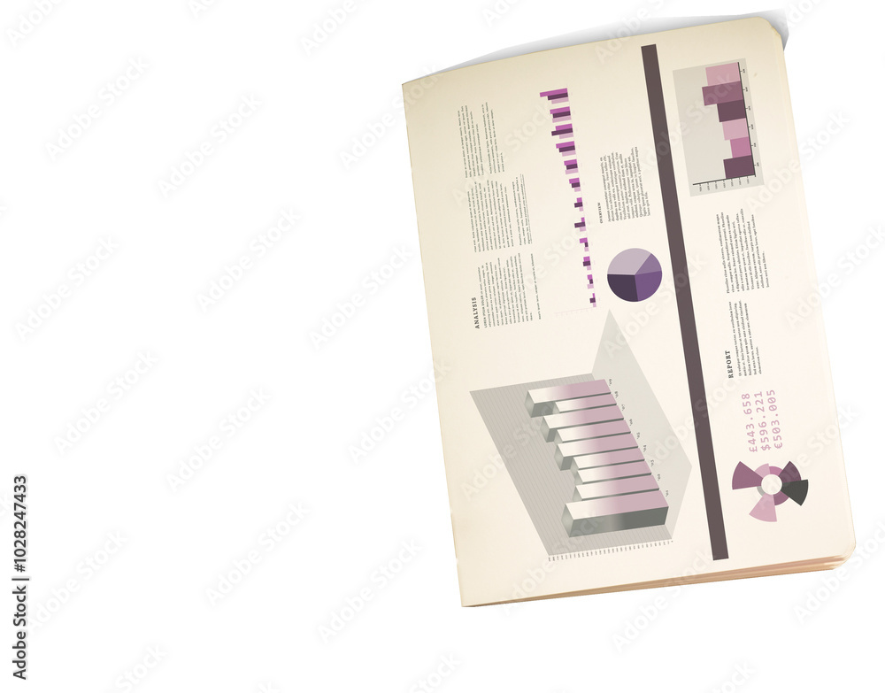 Obraz premium Close-up of book showing graphs